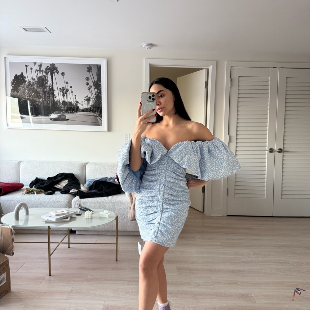 ASOS Light Blue Ruffled Mini Dress